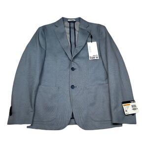 Bar III Slim Fit Sport Coat Mens 36S 36‎ Dark Blue Pattern Stretch Modern $295